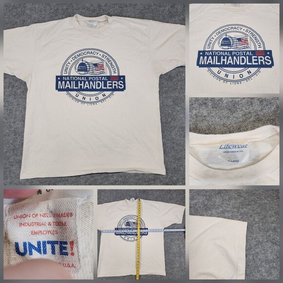 lifewear Other - VTG NPMHU National Postal Mailhandlers Union Mens XL‎ USA Single Stitch T Shirt